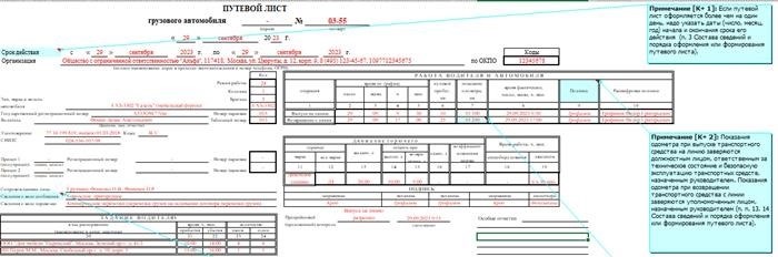 Новый путевой лист 2025: образец