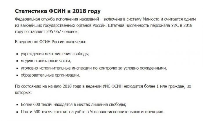 В ведомственном подчинении ФСИН находятся: