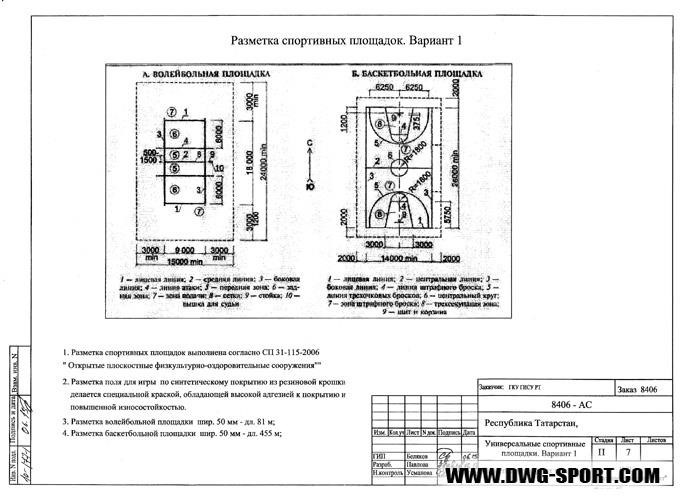 7 типовых проектов универсальных спортивных площадок