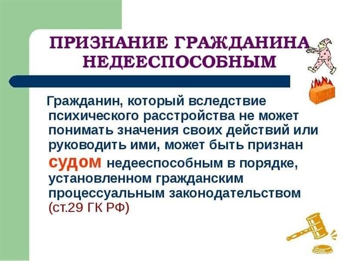 Образец заявления о признании гражданина недееспособным